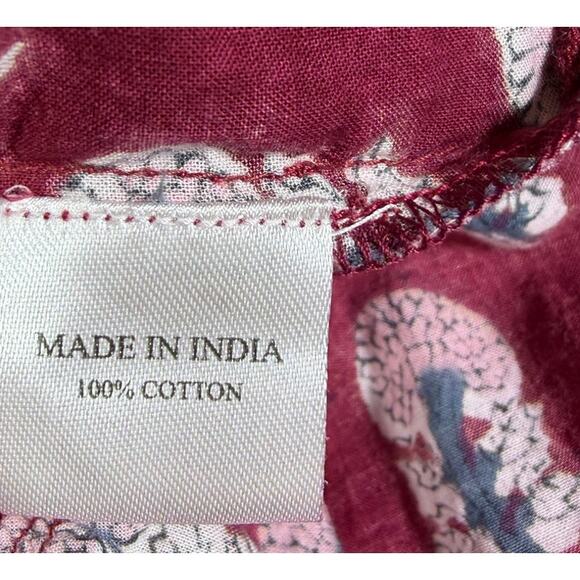 Fox and the Mermaid Women Medium Red Short Sleeve Cottagecore Boho Maxi Dress - Picture 4 of 11